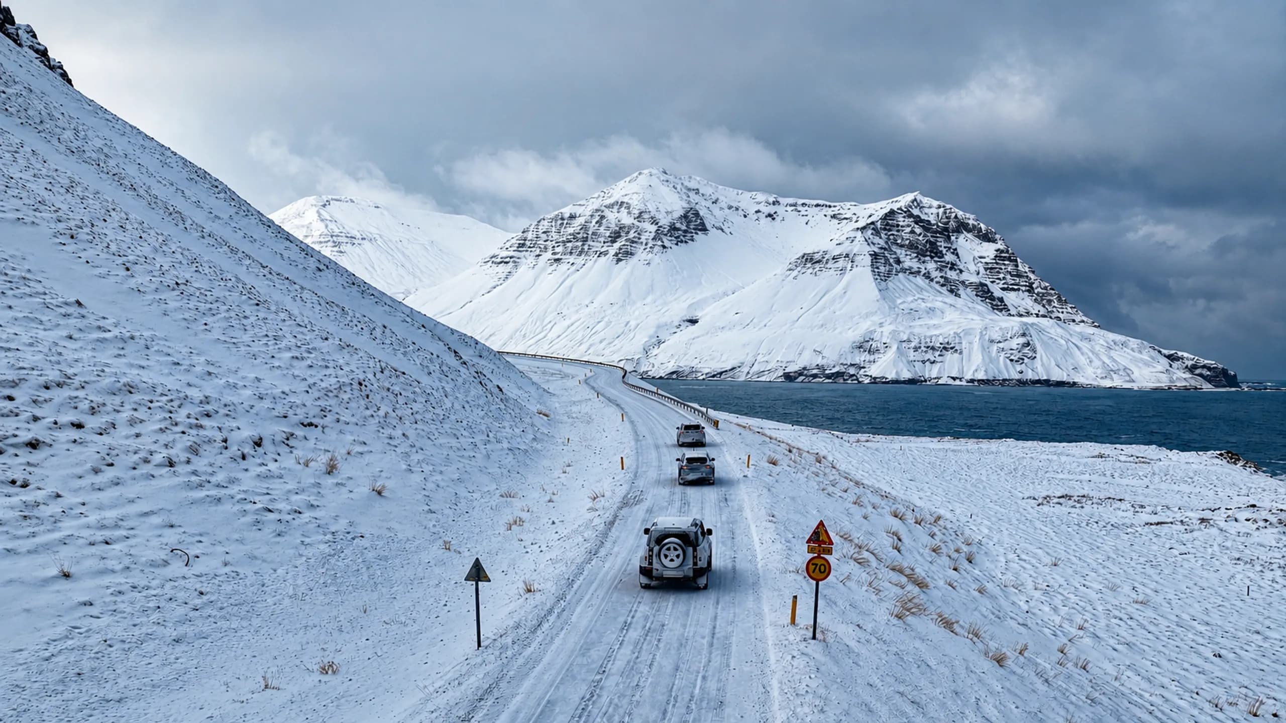 Epic Road Trips 4x4 convoy crossing volcanic terrain in Iceland